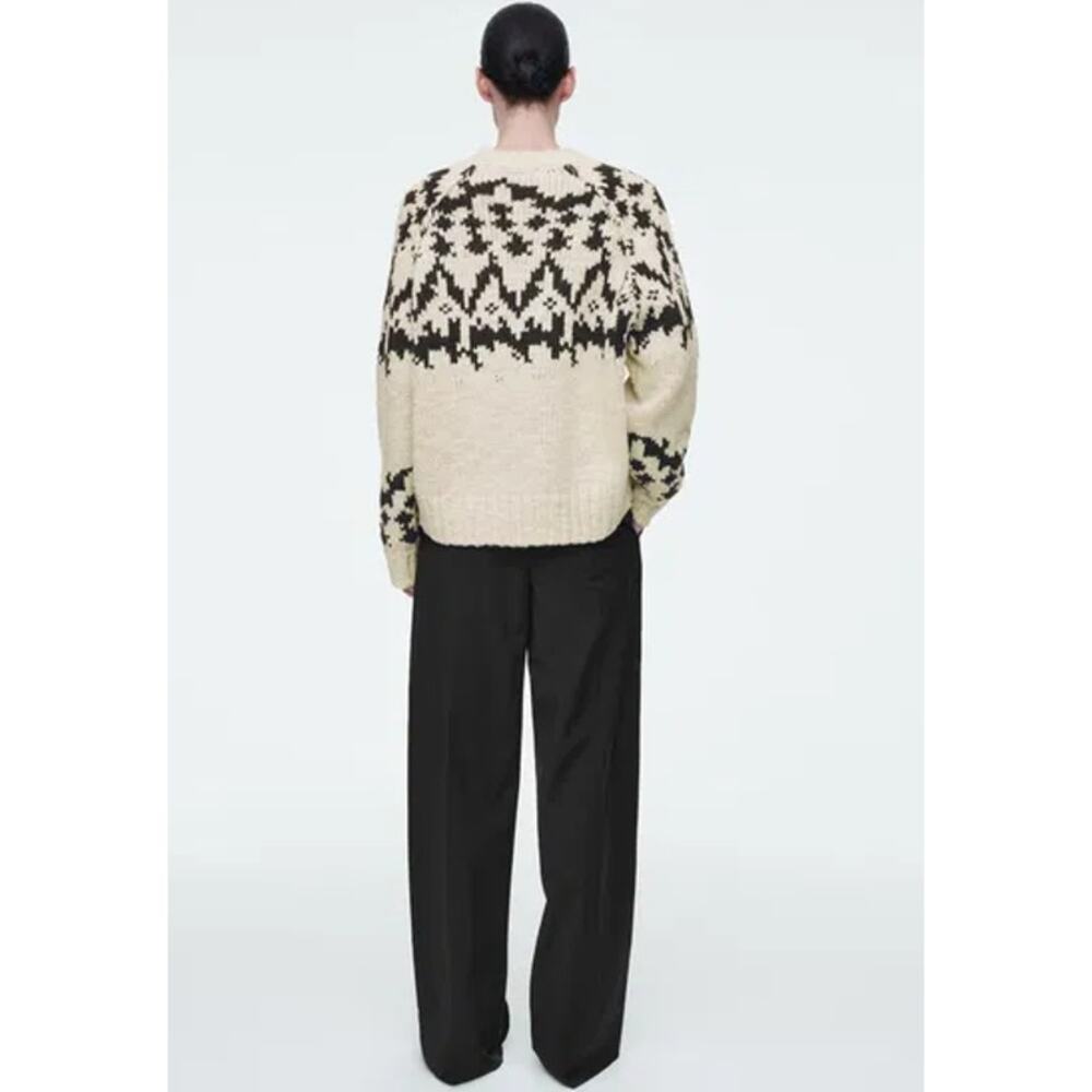 COS Fair Isle Wool Blend Crew Neck Sweater Chunky Knit Oversized Preppy Classic - Picture 16 of 16